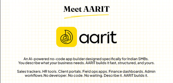 Meet AARIT. An AI-powered no-code app builder designed specifically for Indian SMBs.
